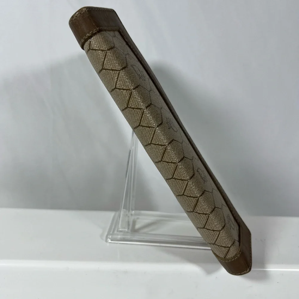 1154: Vintage Christian Dior Honeycomb Monogram Wallet Clutch Italy